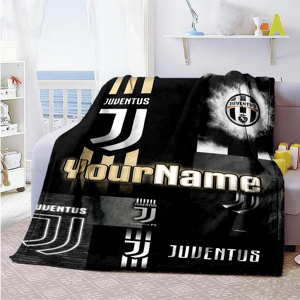Juventus Customize Your Name Blanket Cozy Customizable Blanket Soft Warm Cozy for Nap Picnics Bed Seaside Four Seasons Universal