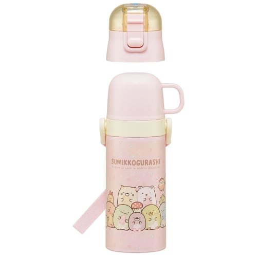Skater Children's Stainless Steel Water Bottle 2-Way Direct Drinking 420ml Cup Drinking 350ml Sumikkogurashi Mole House Child-friendly Lightweight Typ