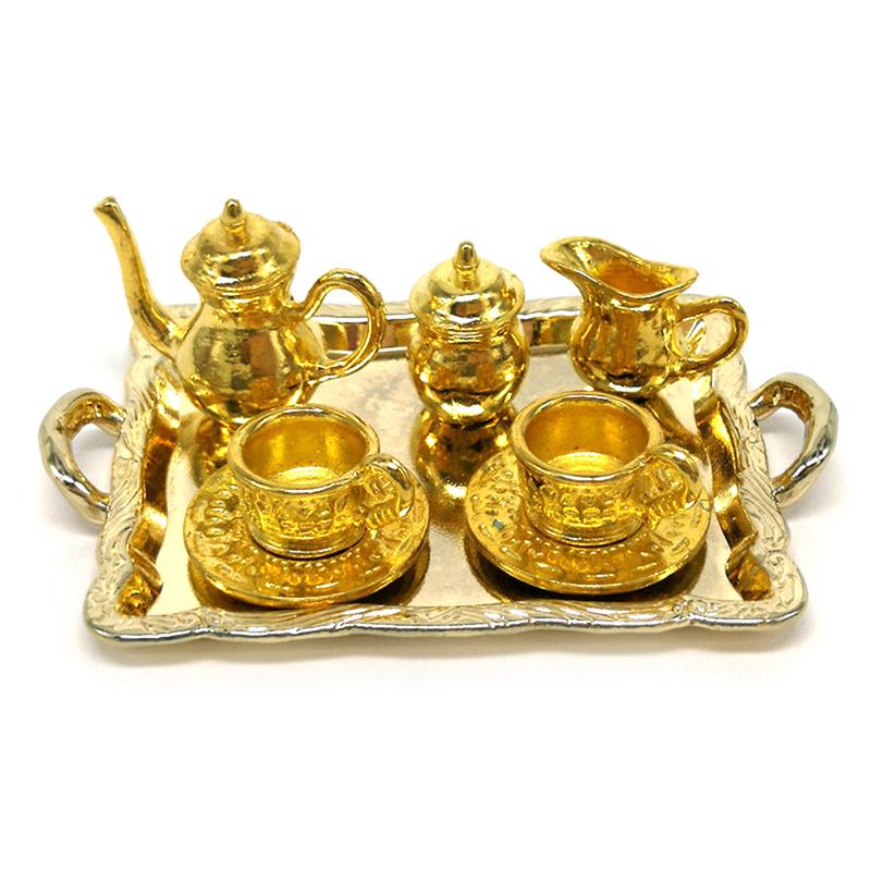 10 stk/sett dukkehus miniatyr metall te dukkehus møbler miniatyr leketøy