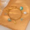 18K Gold Plated Ocean Style Starfish & Pearl Stainless Steel Bracelet - Waterproof & Fade-resistant