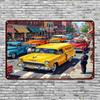 Vintage Metal Car Sign Decor Gift For Auto Lovers Garage Wall Art
