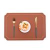 Square light luxury leather placemat waterproof and oil-proof west dining table thermal insulation mat home hotel high temperature resistant coaster