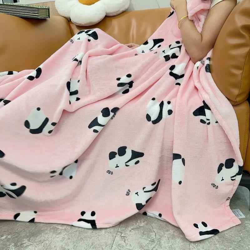 Cartoon Flannel Throw Blanket | Thick, Non-Shedding, All-Season Use for Dorms, Sofas, Cars