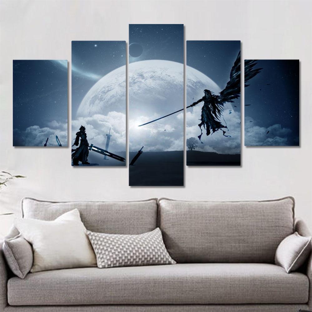 Poster Pittura Tela 5 Pannelli Arte Murale FINAL FANTASY Stampa Immagine Decorazione Casa Carta da Parati Opera d'Arte Murale Soggiorno Cornice