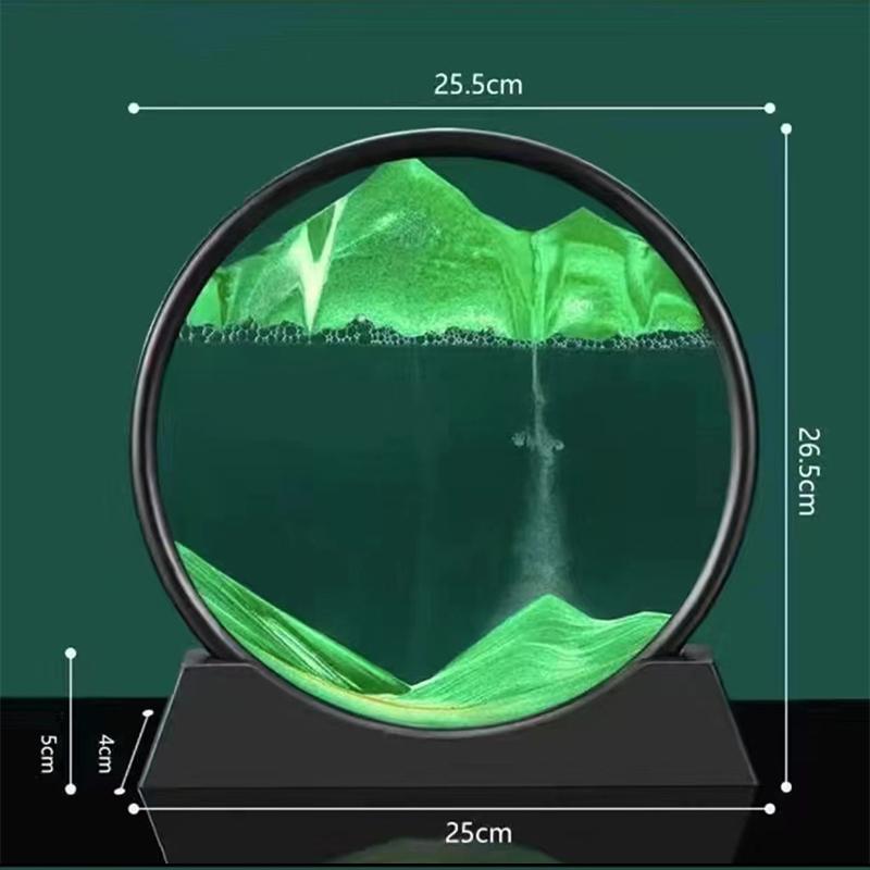 3D Hourglass Quicksand Moving Sandround Glass Deep Sea Sandscape Art Picture Craft Flowing Painting Office Hom Decor Gifts