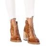 Modische Stiefel mit Stickerei, Große Größe, Damen-Knöchelhohe Stiefel mit Nietenrand und Acryl-Kristall-Akzenten