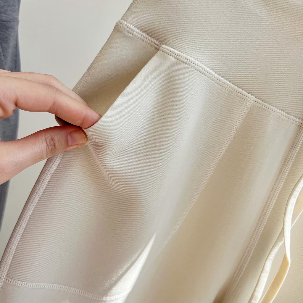 Soft Air Cotton Straight-Leg Pants, High-Waisted, Sporty Casual, Slimming, Drapey, Lightweight, Loose Modal Wide-Leg Pants for Women