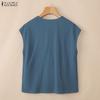 ZANZEA Women Casual V-Neck Solid Color Sleeveless Cotton Tank Tops