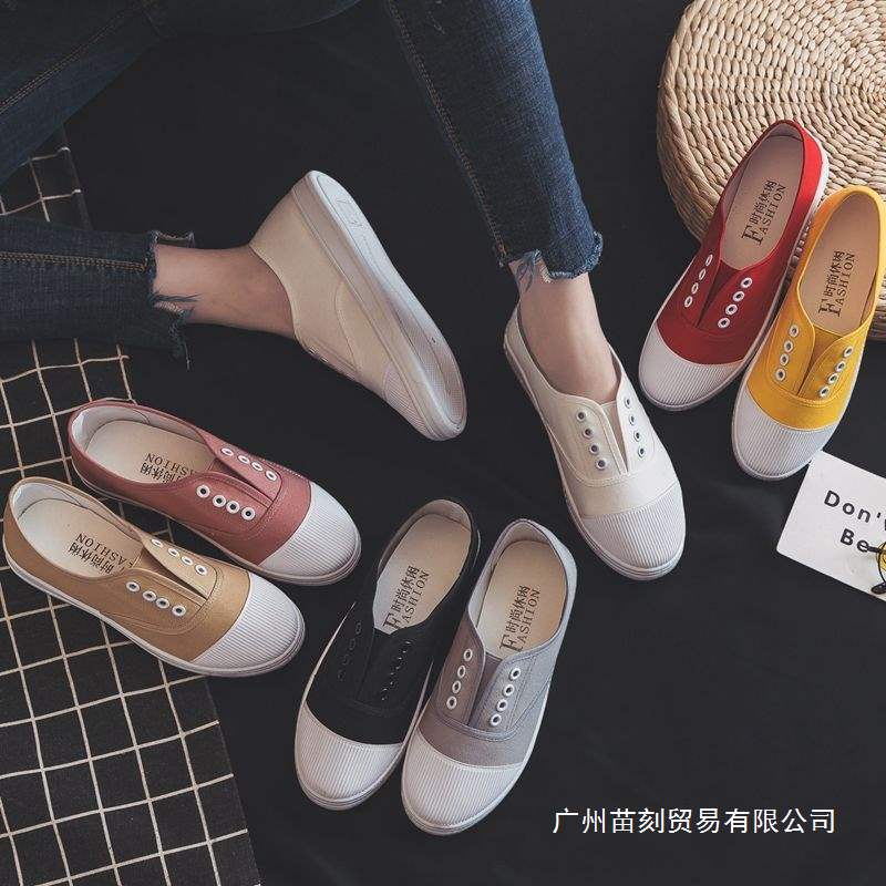 Canvas shoes spring lightweight soft-soled driving one-pedal cloth shoes