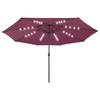 LED Illuminated Sun Umbrella 400 Cm Burgundy