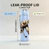 1PC Ice Hockey Athlete Cartoon Print 750ml Color Plastic Sports Water Bottle Leakproof Flip Straw Lid Suitable for Sports Office Home Use
