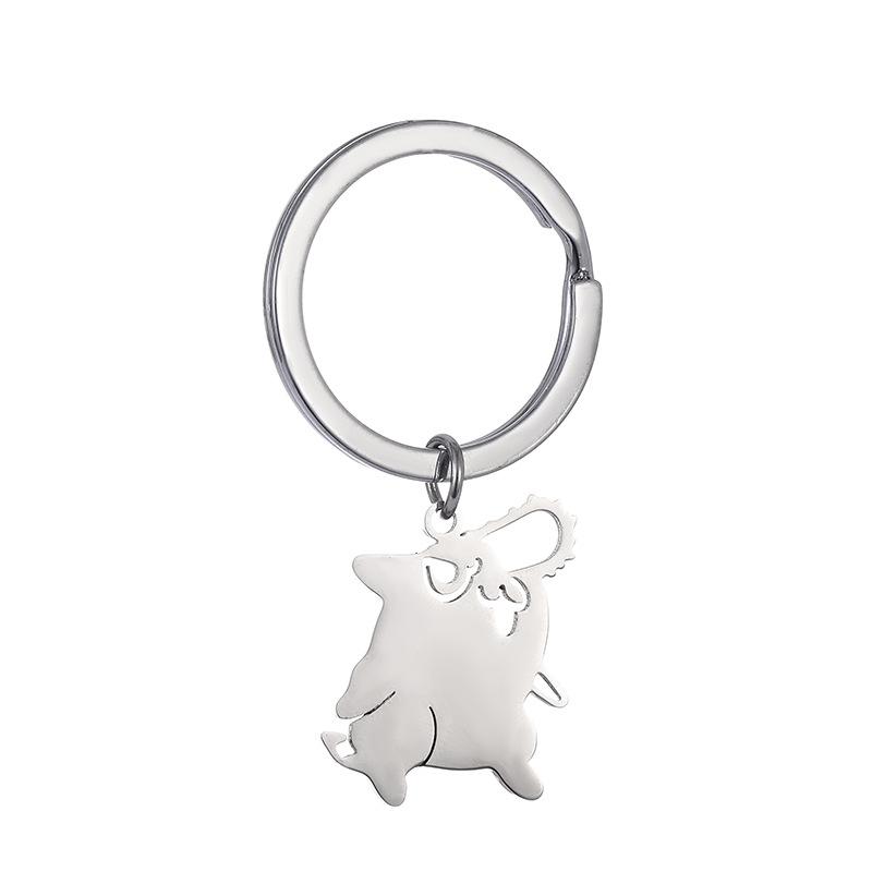 

Creative Cartoon Cute Stainless Steel Keychain Lovely Anime Style Fashion Bag Pendant Practical Daily Gift