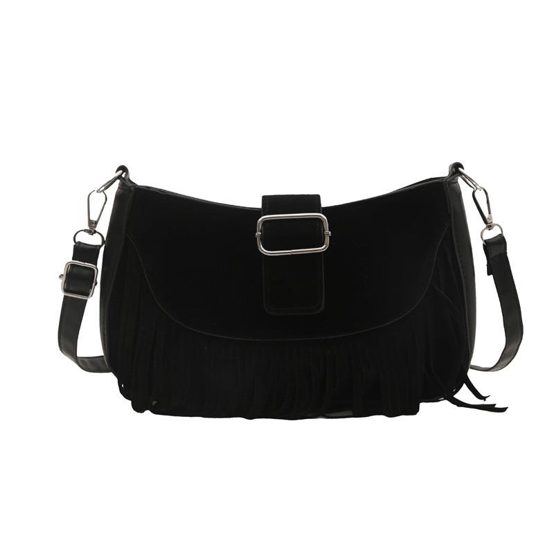 Fashion Suede Tote Bag With Fringes For Travel And Casual Use