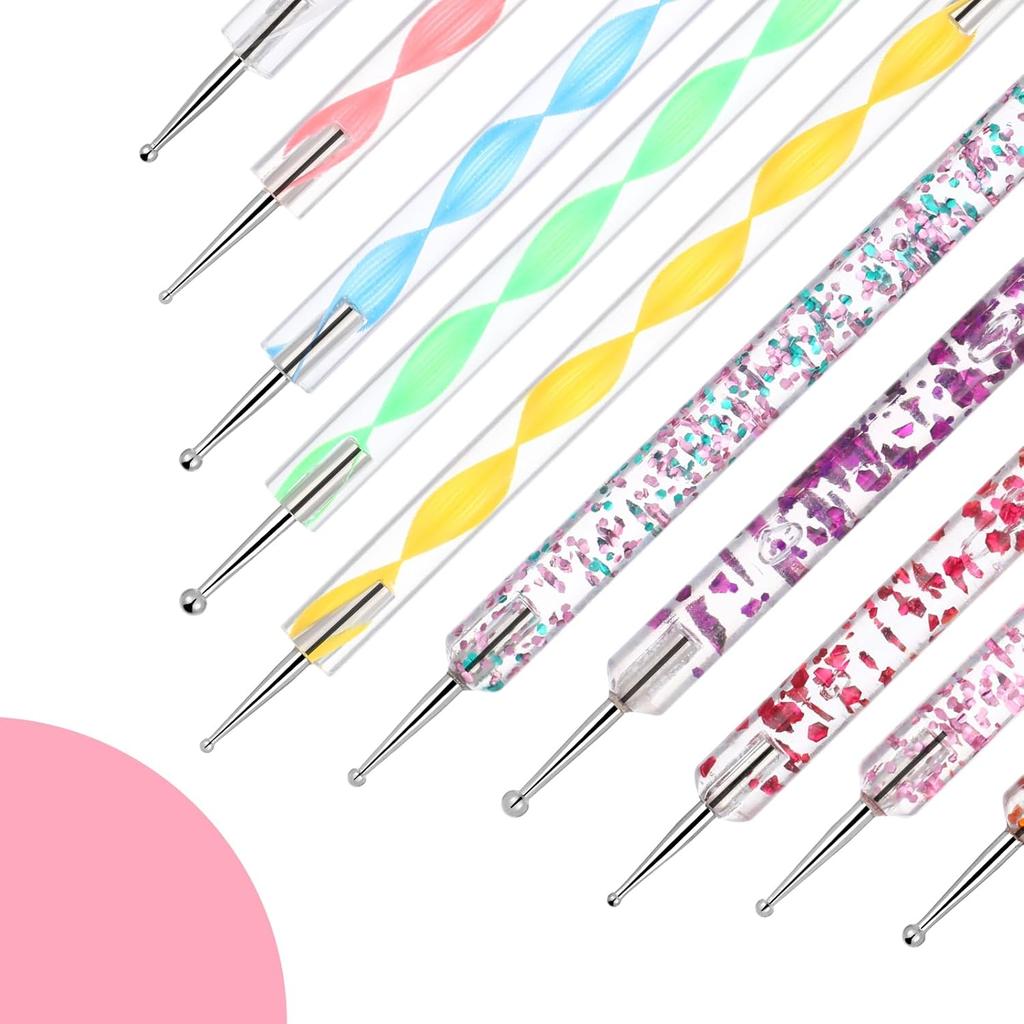 Nail Dotting Tools 10 Pcs Dotting Tools Nail Art Kit, Dotting Tools Embossing Tools for Painting Mandala, Nail Dotting Pen for Nail Art Design Tools