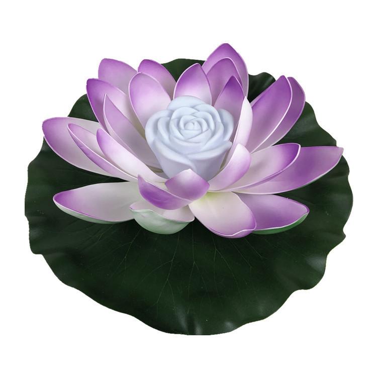 Beautiful Led Lotus Flower Lamp Water Floating Decorative Light With Battery Included For Outdoor And Indoor Use 18cm Red