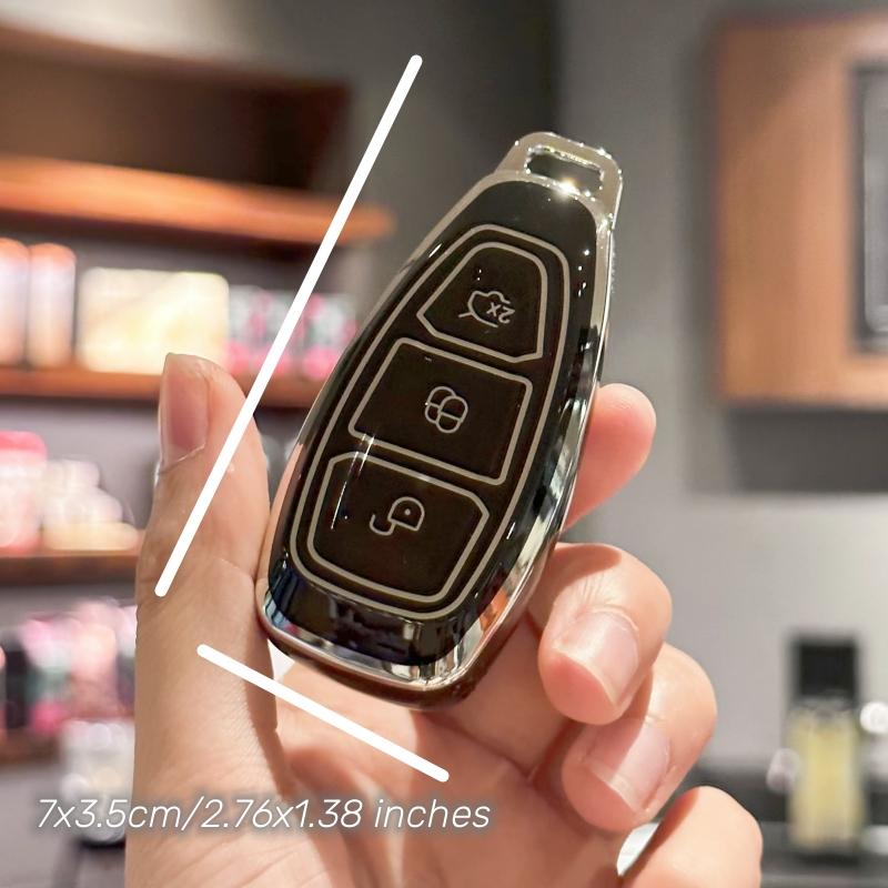 Girly Key Fob Cover with Keychain for Ford Focus 3 4 ST Mondeo MK3 MK4 Fiesta Fusion Kuga 2013 2014 2015 2017 2018, Pink