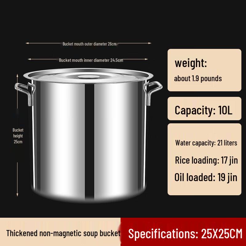 Thickened Stainless Steel Round Pot with Lid