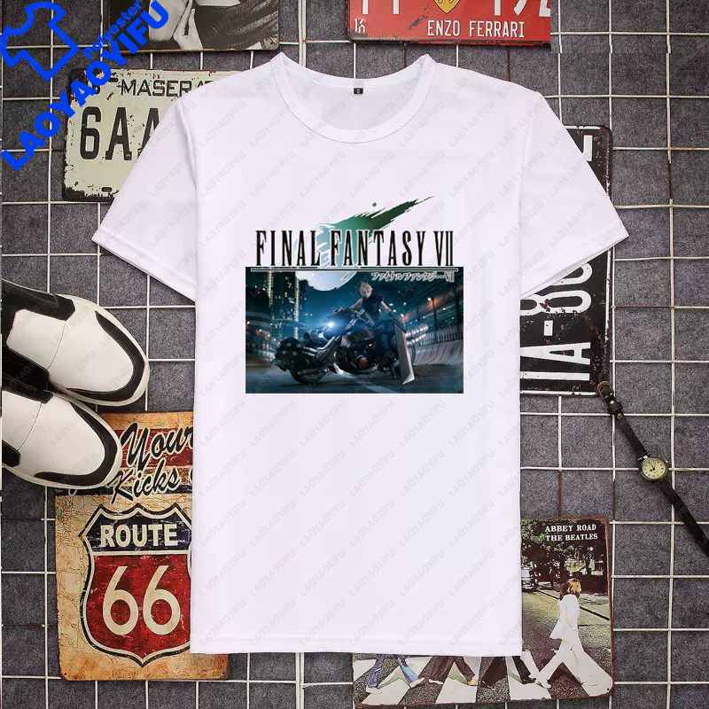 Final Fantasy Unisexs Tshirt Cute Shirt Unisexs Fashion Game Cloud Strife TShirt For Unisex Casual Buster Cactus Tops Short Sleeve