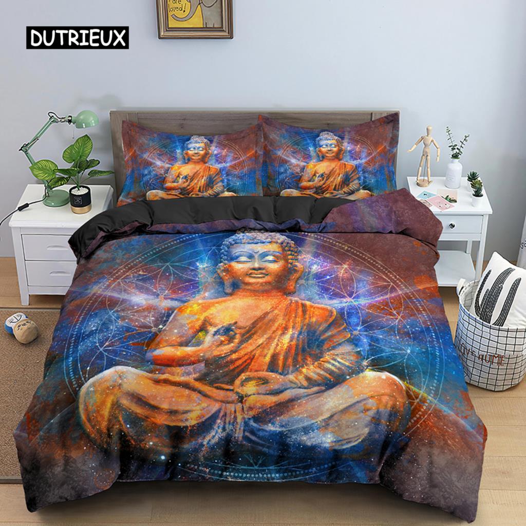 Mandala  Buddha Bedding Set Mandala Quilt Cover Duvet Cover Set Luxury Bed Sets Bohemian Buddhist Souvenir Bedroom Decorations