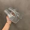 French Temperament Transparent with Cool Slippers Fairy Shoes Summer Wear 2025 New Summer High Heels Sandals