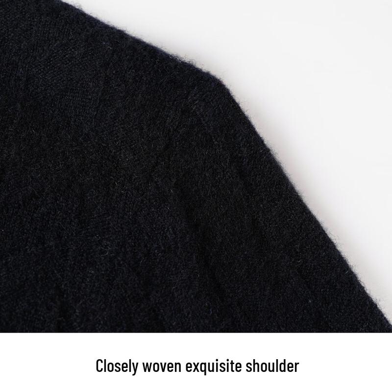 CARLI Men's Premium Half-Zip Stand Collar Wool-Blend Sweater