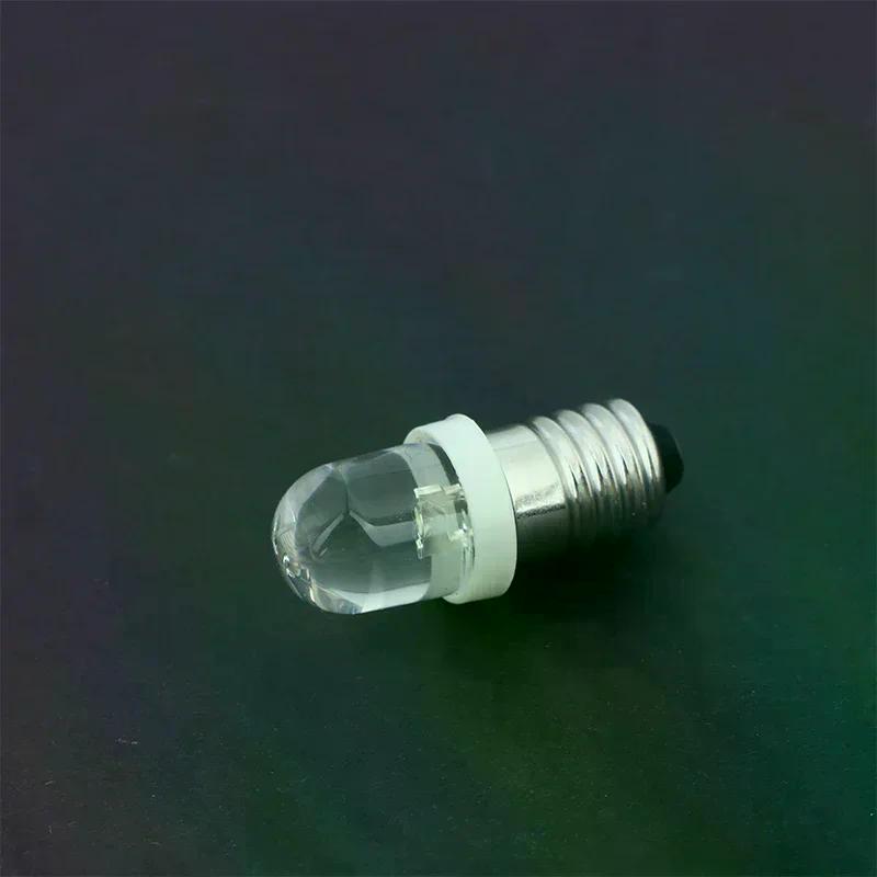 5Pcs LED E10 DC3V 5V 6V 12V 24V Screw Bulb Warning Signal Bulb E10 Instrumentation Bulb Indicator White Auto Interior Light