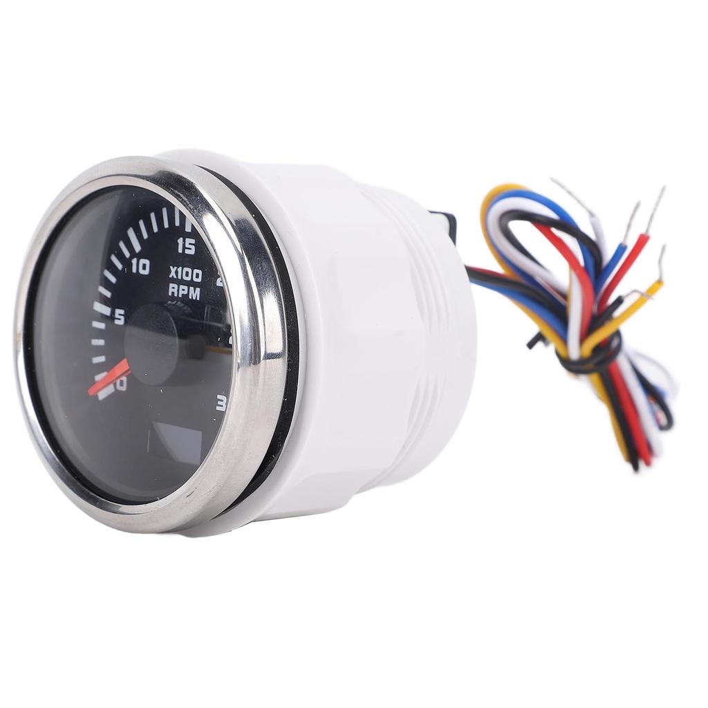 52mm Tachometer 3000RPM DC 9 To 32V 7 Color Backlight with Hour Meter for Truck Tractor Car Boat