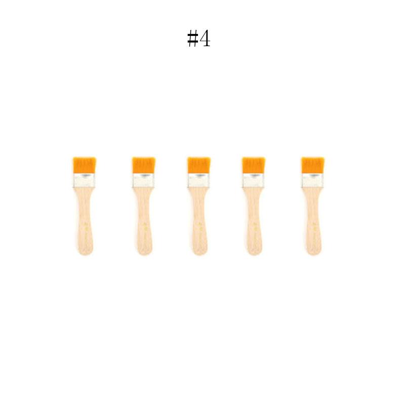 5/10/12pcs/Set Memory Nylon Paint Brushes for Acrylic/Oil/Watercolor Drawing Wooden Synthetic Bristles Easy To Clean BBQ Brush