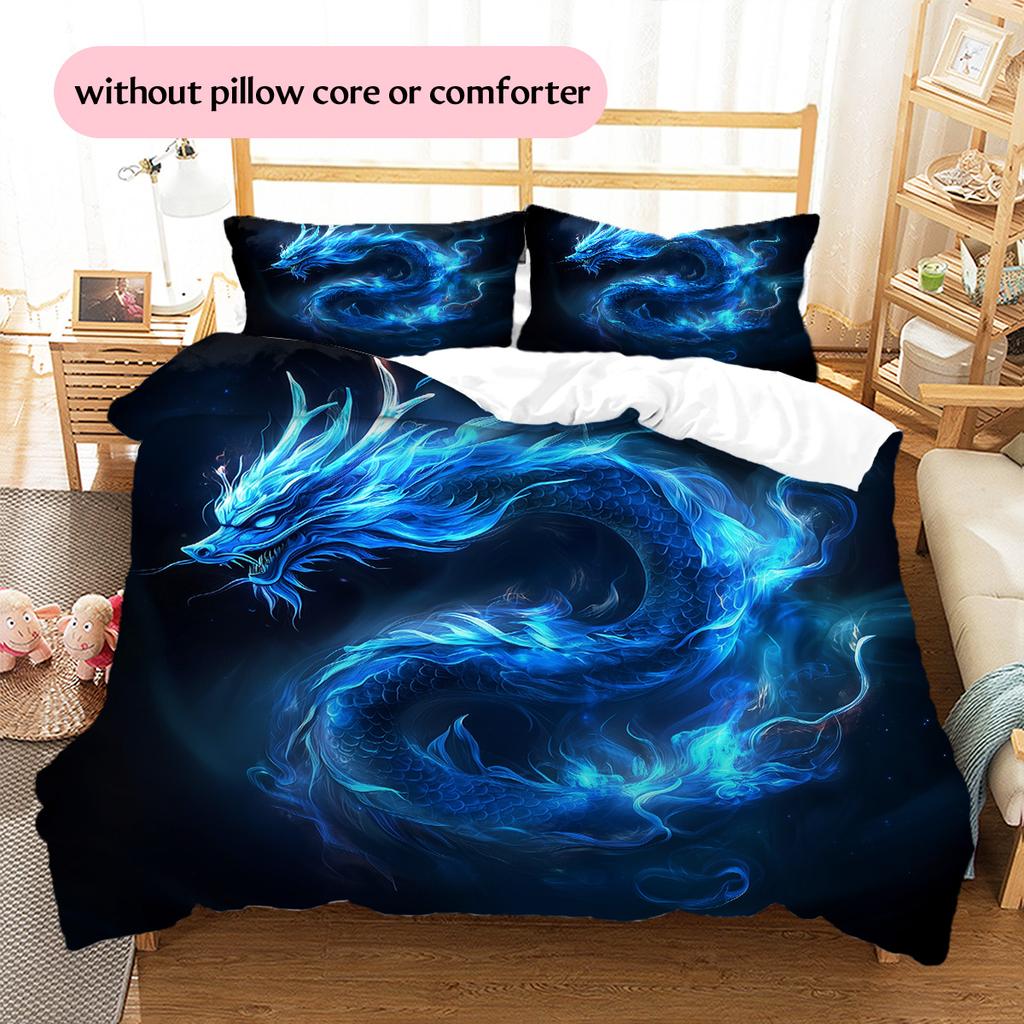 Lightning dragon  Pattern Bedding Quilt Set Quilt Cover Pillowcase Home Decoration  Gift (1 * duvet cover + 2 * pillowcase, without core)
