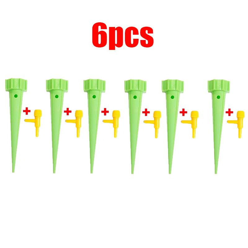 

6-24pcs Auto Adjustable Drip Spike Water Bottle Irrigation System Self Dripper Automatic Device Indoor Plant Flower Greenhouse Green-6Pcs
