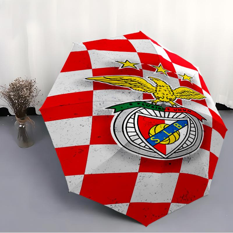 Printed Sport Lisboa e BenficaPrinted Folding Umbrella,Outdoor,Leisure,And Travel Umbrella,Durable Umbrella Fabric,Birthday And Holiday Gift
