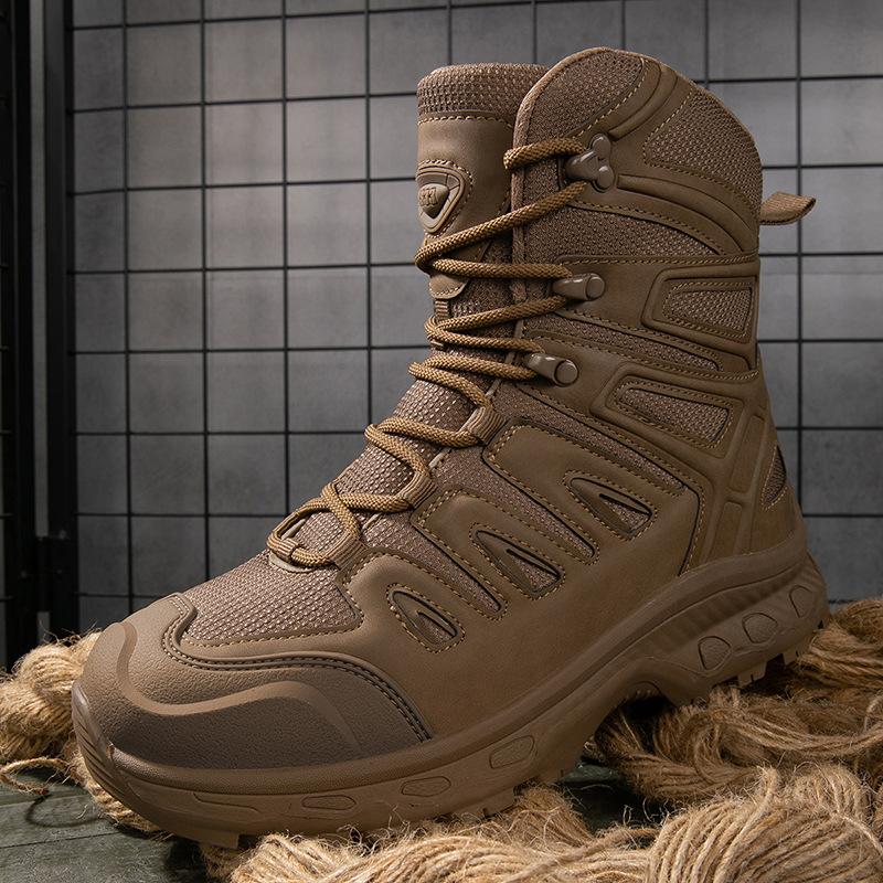 Classic New High Top Men's Outdoor Mountaineering and Hiking Touring Shoes with Thick Sole and High Height Running Sports Shoes