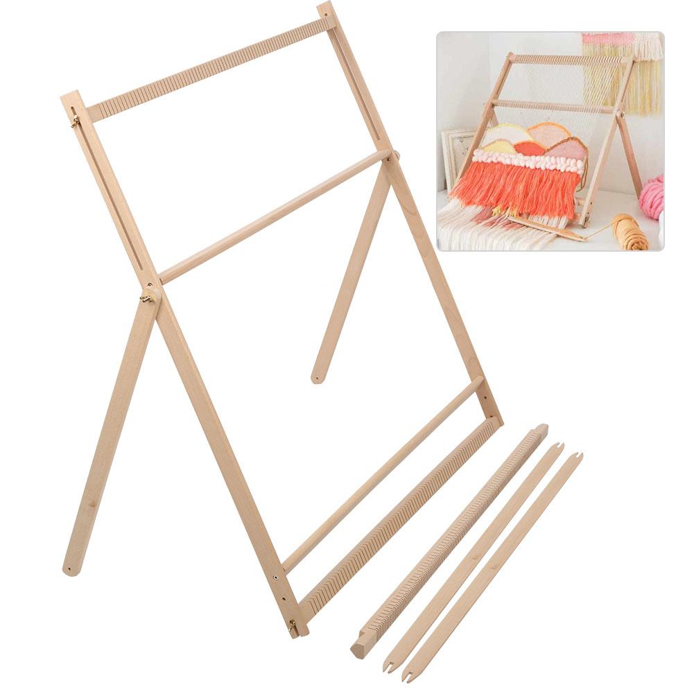 DIY Wooden Hand Weaving Machine Adjustable Bracket Tapestry Wool Knitting Tool