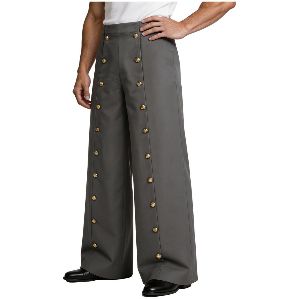 Pantaloni Cargo Uomo Medievali Rinascimentali Vita Alta Chiusura con Bottoni Gamba Larga per Fiere Cosplay Uso Quotidiano