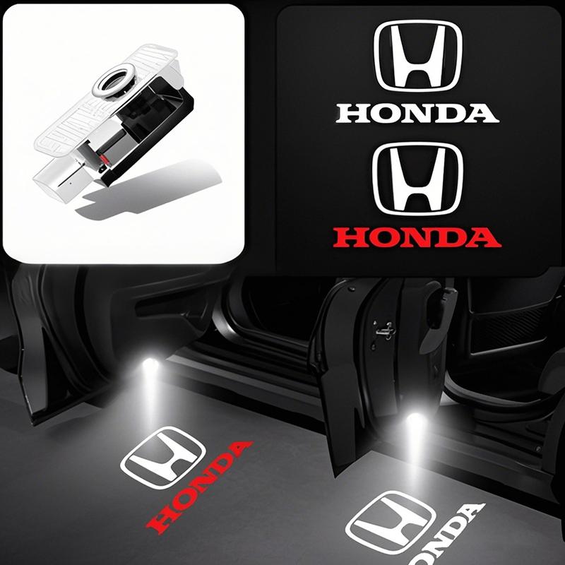 2Pcs HD LED Car Door logo Projector Lamps Welcome Light For Honda Civic Fit Jazz GK5 Accord Pilot CRV Odyssey Passport City HRV aju256