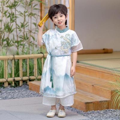 Boys' Hanfu Robe - 2024 Summer Song Dynasty Tang Suit for Festivals