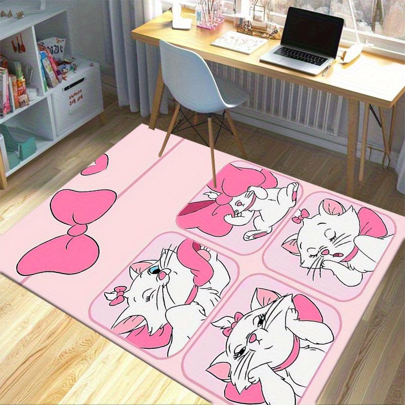 1pc, Pink Bowknot Cat Rug - Cute Cartoon Home Decor for Room, Office Carpet, Chair Cover, Outdoor Mat, Gift IdeaP203