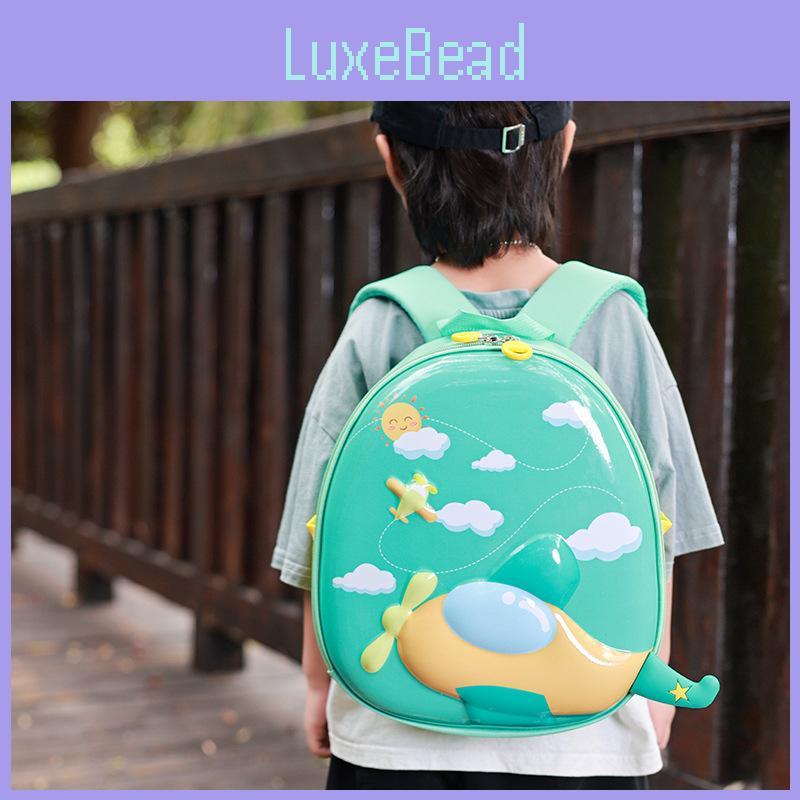 Kids Backpack Cartoon Preschool Breathable Fabric Color Block Design Boys Girls