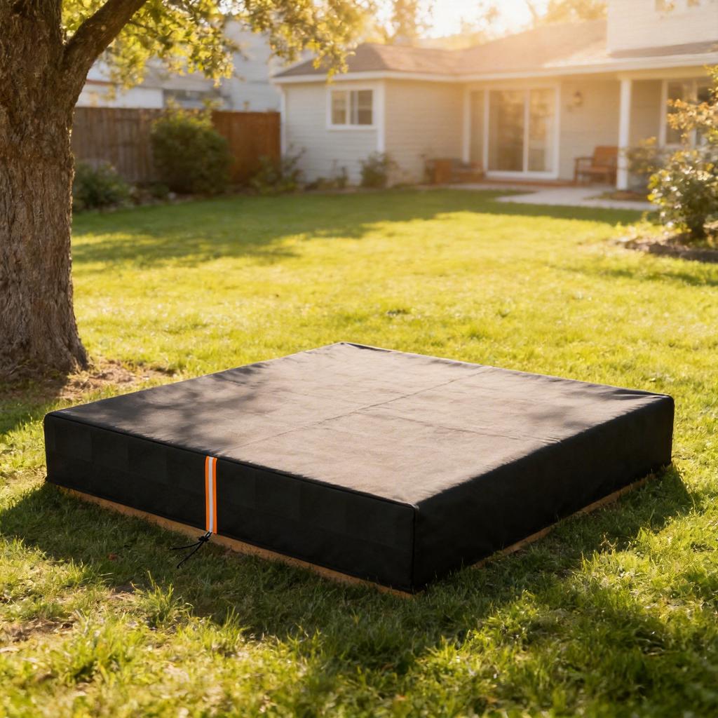 Sandbox Cover, Square Sandpit Cover Waterproof Dustproof UV Protection, Sandbox Canopy with Drawstring and Elastic Band