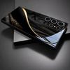 Golden Satin Curved Pattern Phone Case, Suitable for Samsung Galaxy S26/S25, S24/S23/S22/S21/S20 and Other Series Models
