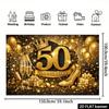 2D 50th Anniversary Golden High Heels & Balloons Background