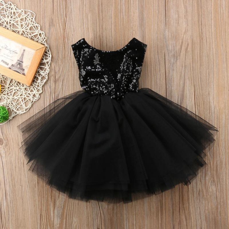 Kids Baby Sequins Flower Girl Dress Tutu Party Dress Backless Bridesmaid Dresses
