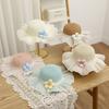 New summer children's straw hat ruffle edge lace fairy princess sun shade sun hat vacation beach hat
