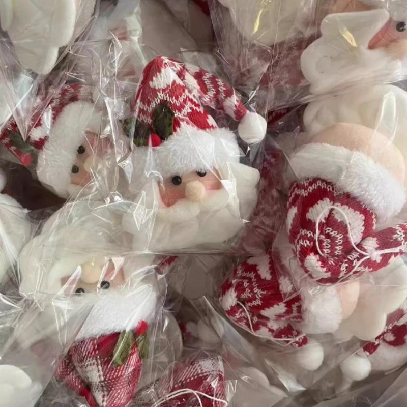 1-10PCSChristmas Knitted Fabric Doll OrnamentsSanta Claus Hanging Decorations XmasTree Pendant Holiday Party Home Scene Supplies