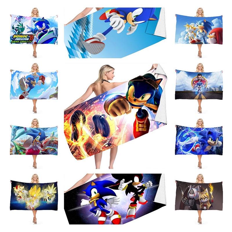 Sonic The Hedgehog Beach Towel Ultra-fine Fiber Fast-drying Super-absorbent