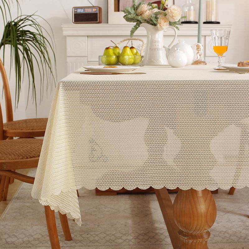 Small Fresh Tablecloth Simple Chiffon Window Screen Cloth Solid Color Gauze Curtain Semi-Transparent Dining Table Cloth Tablecloth