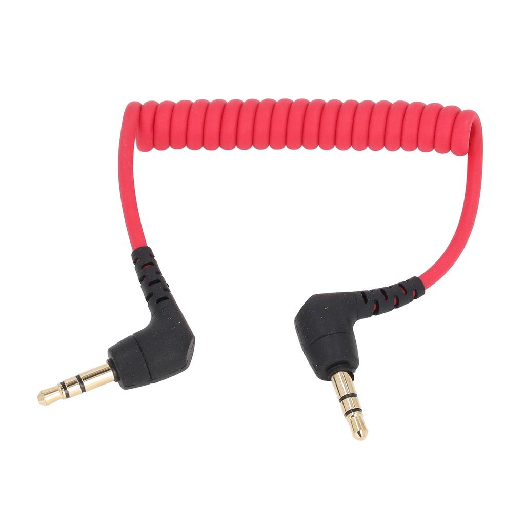 3.5mm for TRS to for TRS Adapter Mic Cord PVC OFC Coiled Microphone Patch Cable for Rode SC2 Smartphones Video Mic