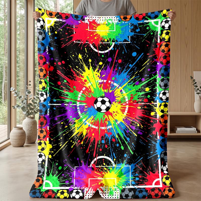 Soccer Art Energy Theme blanket Lightweight Warm Flannel Blanket Decorative Throw Blanket for Home Decoration