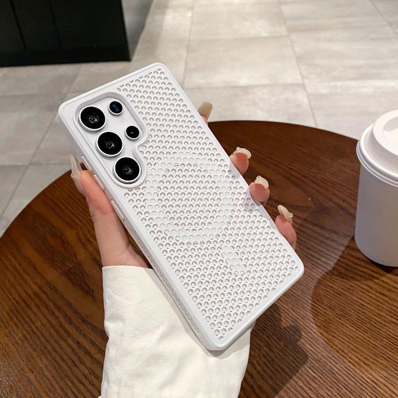 Wireless Charging Magnetic Heat Dissipation Breathable Cooling Honeycomb Case for Samsung Galaxy S26Ultra S26 S26Plus S25 Ultra S24Ultra S23FE Cover