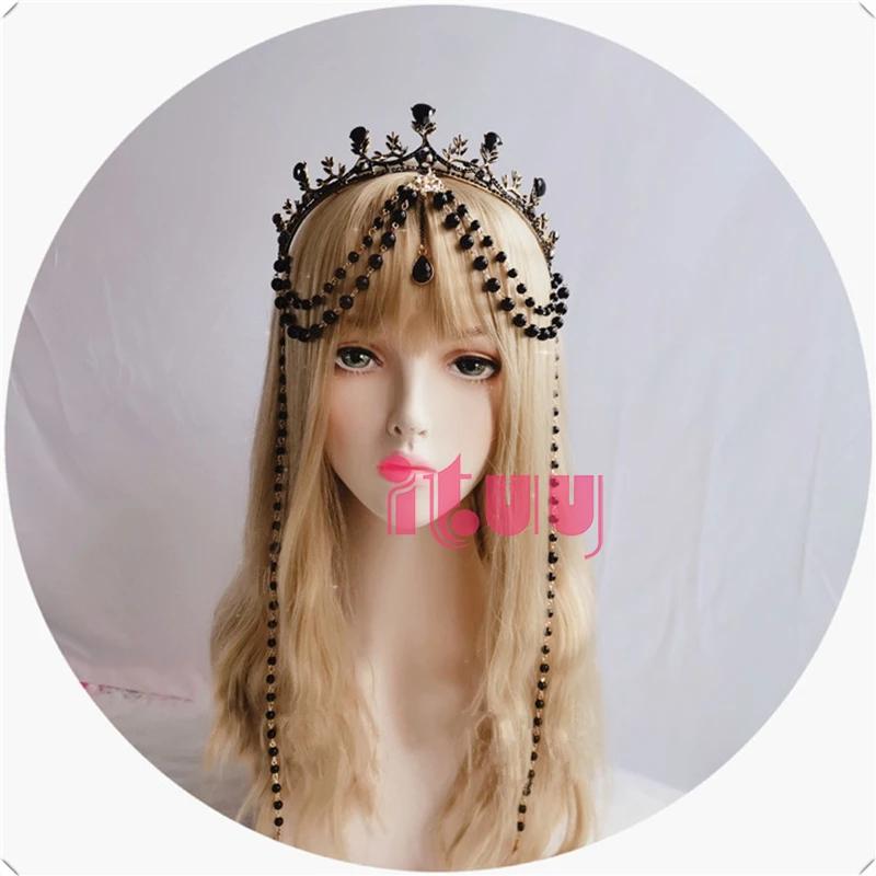 Lolita KC Gothic Black Rose Devil Wings Hair Accessories Sun Godmother's Virgin Mary Apollo Halo Crown Headwear
